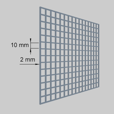 Perforated panel grid 10x10 mm