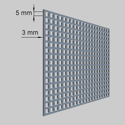 Perforated panel grid 5x5 mm